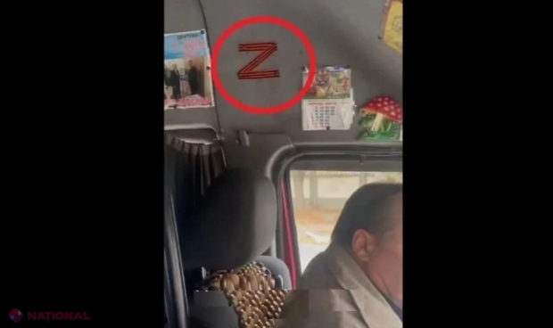 VIDEO // Un tânăr din Transnistria l-a pus la punct pe șoferul prorus al unui microbuz din Tighina, care a afișat litera „Z” în culorile panglicii Sf. Gheorghe, într-un loc vizibil. „Ce GUNOI ai atârnat aici?”