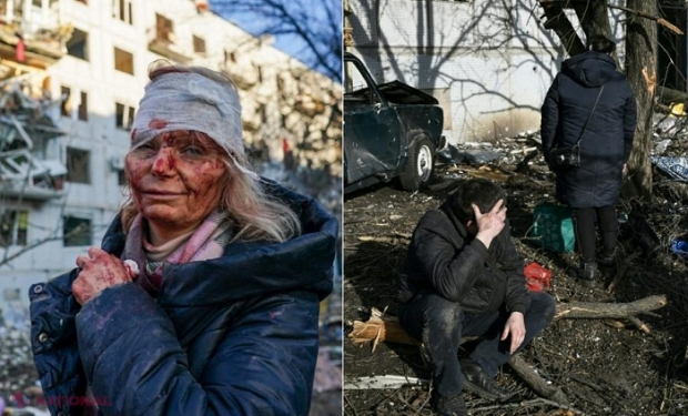 „Ţară de rahat”: Strigătul disperat al unei ucrainence lângă cadavrul unui bărbat ucis de ruși în bombardamente