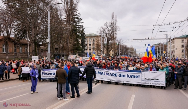 „Jos Maia Sandu!”, „Recean, la plătit factura!”: Protest condus de deputata Partidului „Șor”, Marina Tauber, în centrul Chișinăului. Şase sportivi cu un comportament suspect, duşi la Poliţie