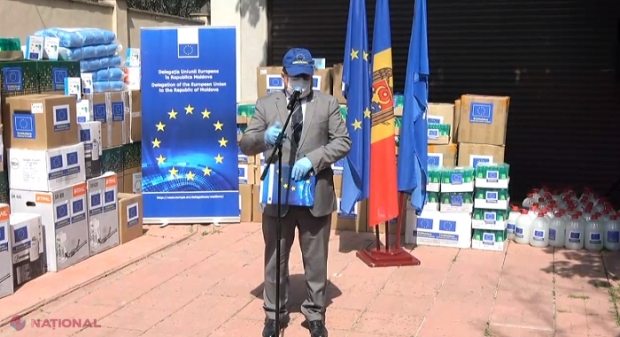 VIDEO // Ajutor „REAL” de la UE pentru cetățenii R. Moldova în lupta cu COVID-19: Loturi importante cu echipamente de protecție, procurate cu bani europeni, distribuite pe cele două maluri ale Nistrului 