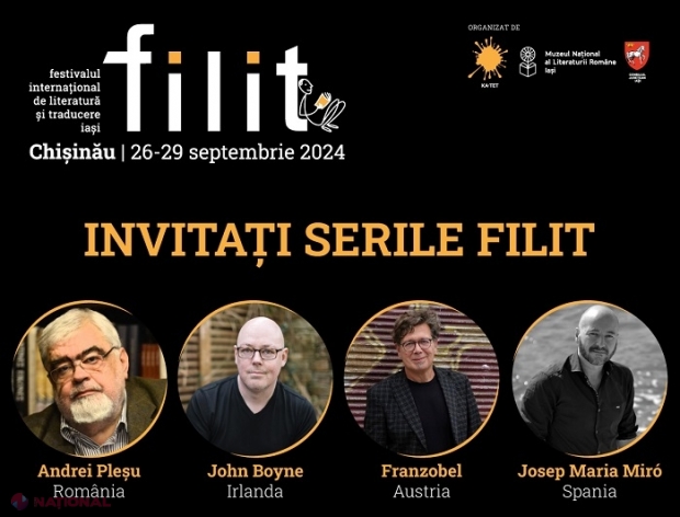 FILIT Chișinău // Festivalul Internațional de Literatură și Traducere aduce în R. Moldova nume mari ale dramaturgiei mondiale: Întâlniri cu scriitori din România și din alte state din Europa, ateliere, dezbateri literare și concerte