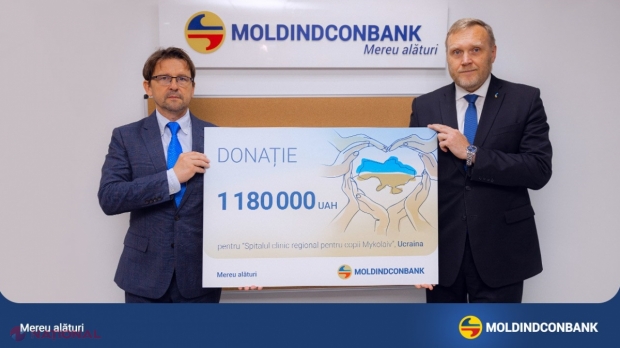 Moldindconbank susține poporul ucrainean și DONEAZĂ circa 600 000 de lei unui spital pentru copii din Mykolaiv