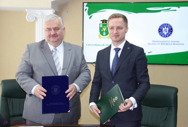 FOTO // DRRM din cadrul Guvernului României, SPRIJIN substanțial pentru dezvoltarea domeniului cercetării în cadrul USM. Adrian Dupu și Igor Șarov au semnat CONTRACTELE de finanțare nerambursabilă pentru implementarea a două proiecte