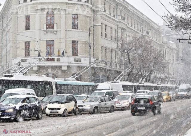 Ninsoare în Bucureşti: Peste 130 de copaci doborâţi de vânt şi 65 de maşini avariate