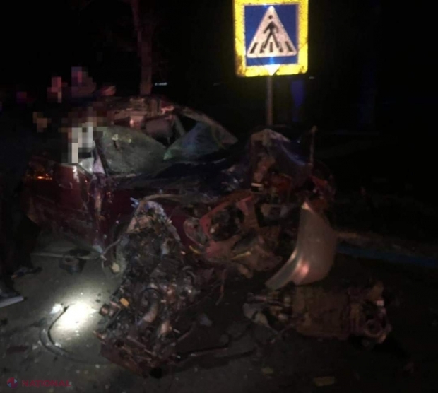 Accident teribil în Găgăuzia: Patru persoane au decedat, iar maşina în care se aflau s-a transformat într-un morman de fiare