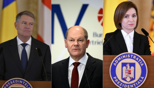 Maia Sandu se întâlnește la București cu Klaus Iohannis și cancelarul Olaf Scholz. Subiectele de IMPORTANȚĂ majoră discutate de cei trei șefi de stat