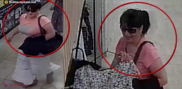 VIDEO // Momentul în care o femeie iese cu o geantă străină dintr-un centru comercial din Chișinău: Dacă o recunoști, anunță Poliția