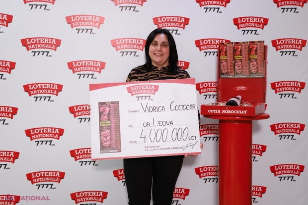 Câștig-RECORD la Loteria Națională a Moldovei – 4 000 000 de lei dintr-o singură lovitură. Biletul câștigător a ajuns la o femeie din Leova, care muncește de 15 ani în Italia. „Am început să plâng ca un copil și nu mă puteam opri…”
