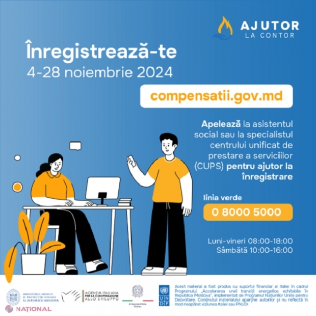 IMPORTANT! Au început înregistrările pentru compensații la energie pentru sezonul rece pe platforma compensatii.gov.md