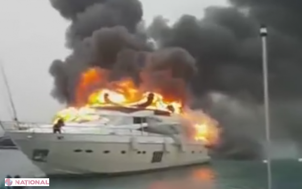 Un iaht de lux ce aparține unui milionar rus, INCENDIAT și scufundat în Turcia