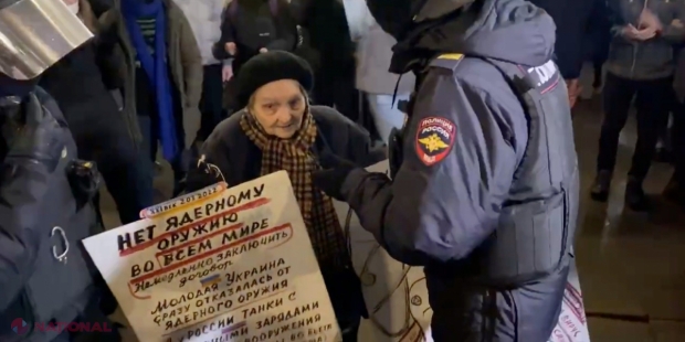 VIDEO // Imaginile care au provocat LACRIMI în întreaga lume. O bunicuță de aproape 80 de ani, care a rezistat „blocadei Leningradului”, ARESTATĂ pentru că a protestat ÎMPOTRIVA RĂZBOIULUI început de Putin. Aceasta a fost luată pe sus de MASCAȚI