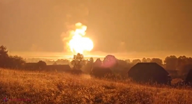 VIDEO // Un depozit de muniții rusesc, construit să reziste la o lovitură NUCLEARĂ, făcut scrum de dronele ucrainene. Rusia ar mai avea încă 13 depozite mari de armament