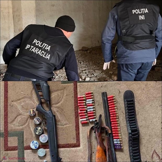 VIDEO // Mine antitanc, grenade, arme și mii de cartușe, găsite la domiciliile a cinci bărbați din Vulcănești și Taraclia