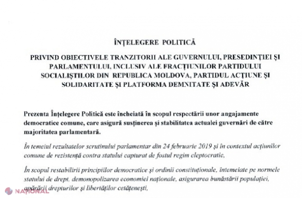 Ce prevede înțelegerea politică dintre ACUM și PSRM la capitolul politicii externe: Proiecte sociale cu SUA, de infrastructură cu România și normalizarea relațiilor politice și economice cu Rusia