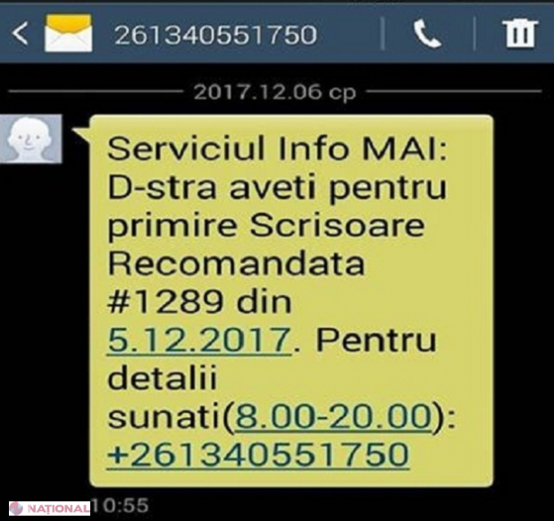 ATENȚIE! O nouă ESCROCHERIE în R. Moldova: NU reacționați, dacă primiți acest mesaj, chipurile trimis de MAI