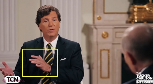 VIDEO // Ce reprezintă brățara roșie de pe mâna lui Tucker Carlson din interviul cu Putin