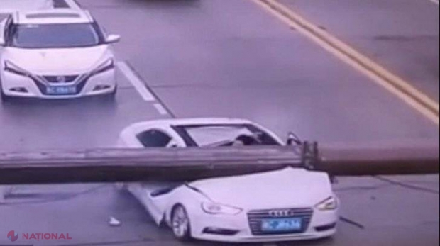 VIDEO // Cel mai ghinionist șofer din lume a avut un noroc orb 