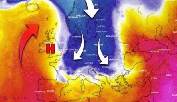 Furtuna „Boris”, care loveşte acum în vestul Europei, ajunge la noi în weekend. Aduce răcire, vânt și ploi