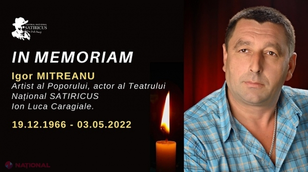A decedat un actor de la Teatrul Național „Satiricus Ion Luca Caragiale” la vârsta de 56 de ani