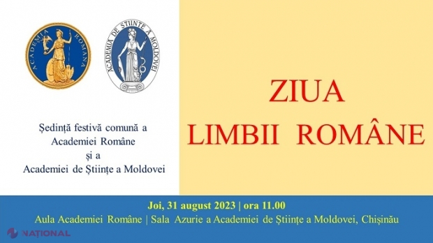 PROGRAM // Academia Română și Academia de Ştiinţe a Moldovei, sesiune COMUNĂ de Ziua Limbii Române