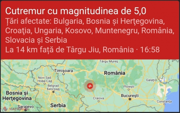 Cutremur cu magnitudinea de 5,2 grade în România. Acesta a avut loc la o adâncime de doar 13,2 km