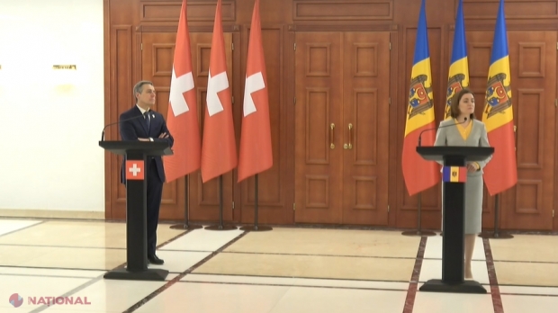 VIDEO // Președinții R. Moldova și Elveției, în fața presei, la Chișinău