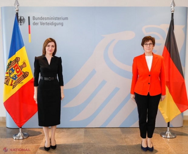 Maia Sandu, discuții cu ministra Apărării de la Berlin despre PROVOCĂRILE de securitate din regiunea în care se află R. Moldova 