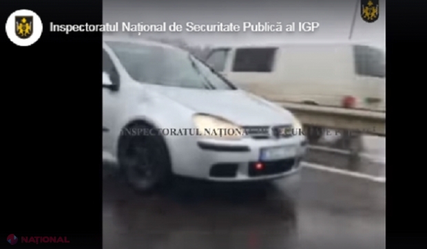 VIDEO // Și-a decorat mașina cu luminițe asemenea celor de pe Pomul de Crăciun: Un tânăr din Leova fără permis de conducere, amendat cu mii de lei