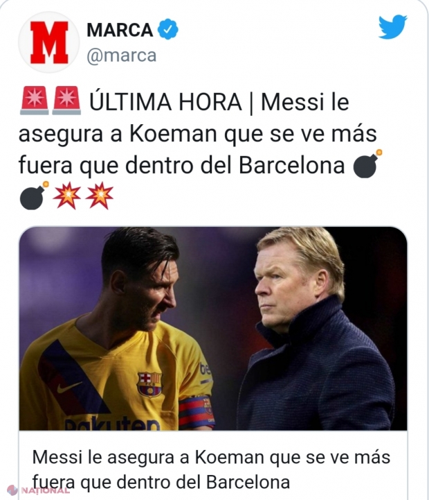 Bombă la Barcelona! Messi s-a întâlnit cu Ronald Koeman: „Mă văd mai mult plecat decât aici” Anunțul spaniolilor