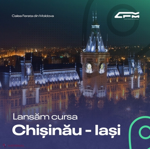 IMPORTANT! Cursa de tren Chișinău - Iași - Chișinău, RELANSATĂ: Pasagerii pot beneficia de transfer GRATUIT din și spre Aeroportul Internațional Iași