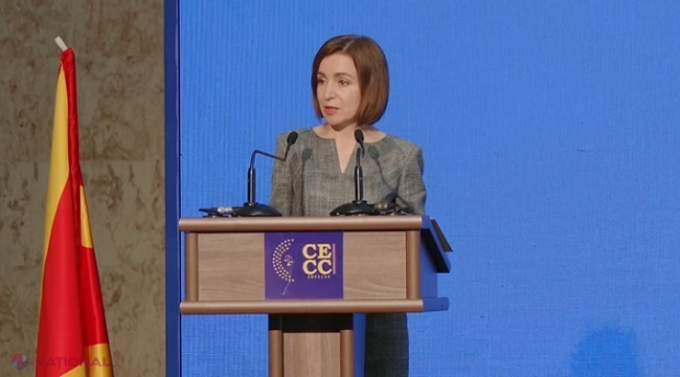 Maia Sandu: Democrația din R. Moldova este contestată de grupuri corupte și de actori străini care „încearcă să exploateze orice vulnerabilitate din sistemele noastre pentru a promova agende autoritare, imperialiste și beligerante”