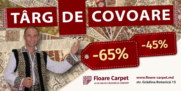Aniversăm 45 de Ani Floare Carpet cu REDUCERI de la -45% până la -65% la toate covoarele și traversele! - Târgul de Covoare Floare Carpet