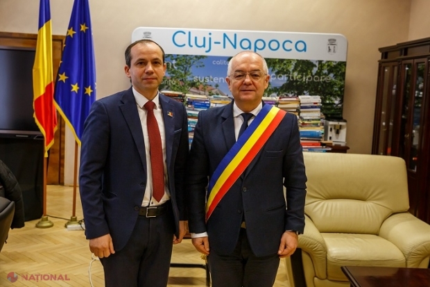Municipiile Cahul și Cluj-Napoca s-ar putea înfrăți: Primarii Nicolae Dandiș și Emil Boc, discuții despre proiecte comune, în special în domeniile educație, cultură, tineret și sport