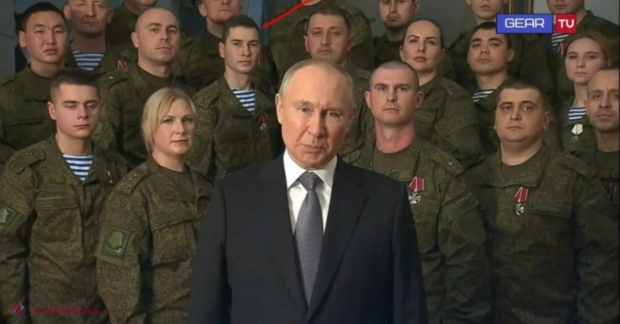 VIDEO // Unul din ofițerii figuranți care a apărut în mesajul video de Anul Nou transmis de Putin a fost lichidat în Ucraina. În poză apare și un cetățean al R. Moldova