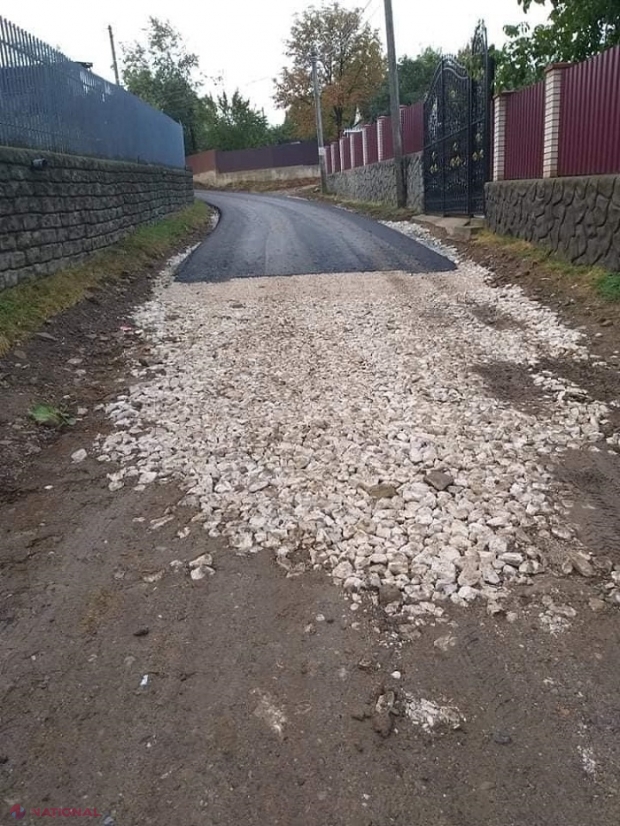 POZA ZILEI // „Drumuri bune” de... 160 de metri: Cum au fost asfaltate străzile într-un sat din Soroca. Primarul: „Câți bani ne-a dat Guvernul, atâta s-a făcut”