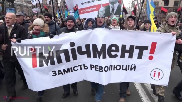 VIDEO // Miting de amploare la Kiev. Protestatarii, în frunte Saakașvili, cer inițierea procedurii de IMPEACHMENT în privința președintelui Poroșenko