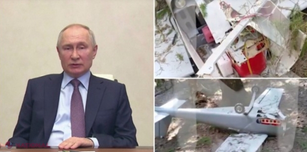 O dronă cu 30 de pachete de explozibil C4 ar fi trebuit să-l ucidă pe Putin. Aparatul de zbor s-a prăbuşit la 20km de ţintă