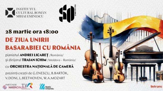 Concert de Ziua Unirii Basarabiei cu România, organizat la Chișinău, cu sprijinul ICR „Mihai Eminescu”