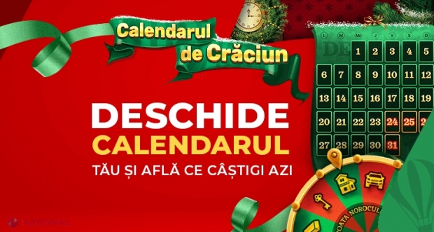 Moș Crăciun vine în fiecare zi a lunii DECEMBRIE pe 7777.md. Casă, automobil și alte premii excepționale pot fi ale dvs. în Calendarul de Crăciun de pe 7777.md