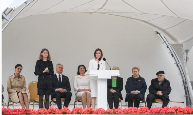 VIDEO // Maia Sandu, la Ziua Statalității Lituaniei: „Suntem primul stat care a recunoscut redobândirea independenței Lituaniei, care rămâne și astăzi un exemplu de demnitate și curaj pentru republica mea” 