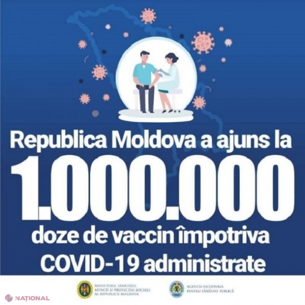 PRAG DEPĂȘIT: Doza de vaccin anti-COVID cu nr. 1 000 000 a fost administrată unei femei din Bozieni, Hâncești