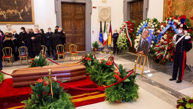 Funeraliile de stat pentru președintele Parlamentului European au loc astăzi la Roma. Participă președintele Italiei și liderii europeni