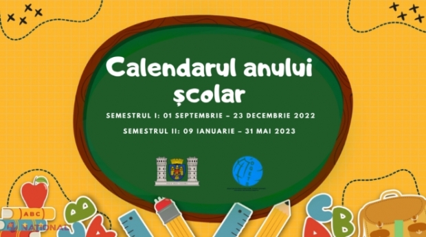 DOC // Structura anului școlar 2022 - 2023: Două semestre și patru vacanțe. Când vor fi organizate testările și examenele naționale