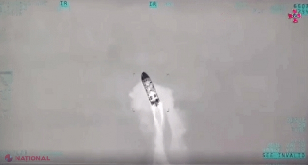 VIDEO // Momentul în care două nave rusești din Marea Neagră sunt distruse de ucraineni cu drone Bayraktar