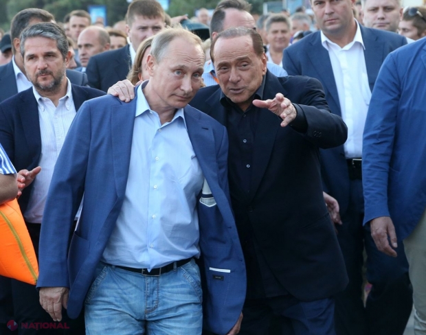 Cele 20 de sticle de VODCĂ pe care Putin i le-a trimis în dar lui Berlusconi „încalcă sancțiunile” impuse Rusiei