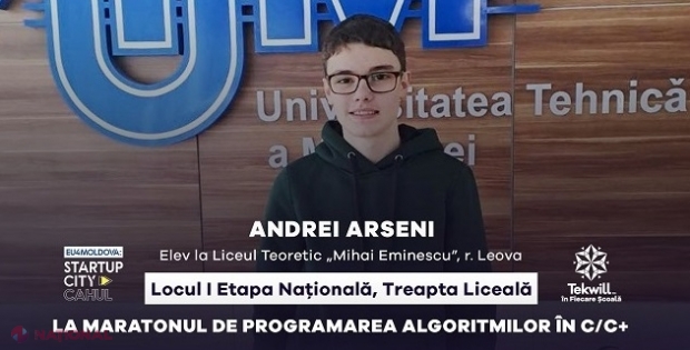 Un elev de 17 ani din Leova s-a clasat pe locul I la Maratonul de Programare a Algoritmilor în C/C++: Pasiunea pentru IT și-a descoperit-o acum trei ani