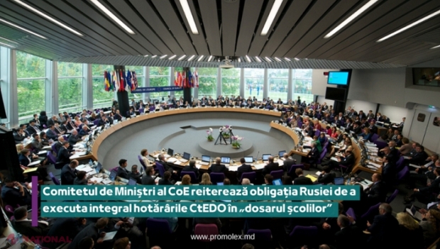 Comitetul de Miniștri al Consiliului Europei îi reamintește Rusiei, printr-o nouă rezoluție, despre obligația de a executa integral hotărârile CtEDO în dosarul școlilor din Transnistria cu predare în limba română