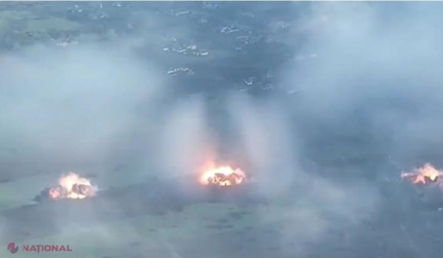 VIDEO // O coloană blindată rusească a fost DISTRUSĂ de armata ucraineană. Aceasta a intrat în „Triunghiul Bermudelor” în regiunea Donețk