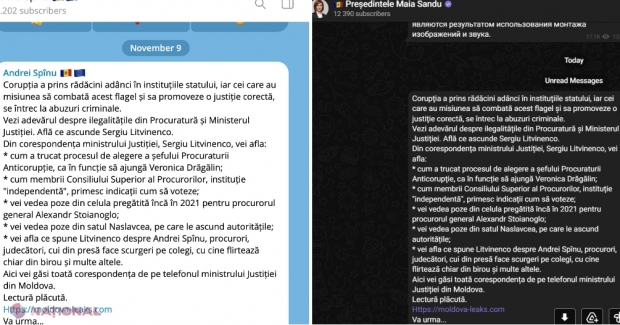 Hackerii au SPART canalele de Telegram ale PREȘEDINȚIEI și vicepremierului Spînu. Mesajul POSTAT de răufăcători îl vizează pe Sergiu Litvinenco, cel care va cere aprobarea sesizării pentru scoaterea Partidului „ȘOR” în afara legii