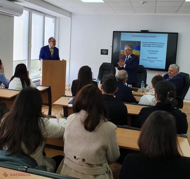 Lecție publică la USM: Ambasadorul Daniel Ioniță a îndemnat tinerii să participe la dezvoltarea în bine a societății și să sprijine eforturile de aderare a R. Moldova la UE